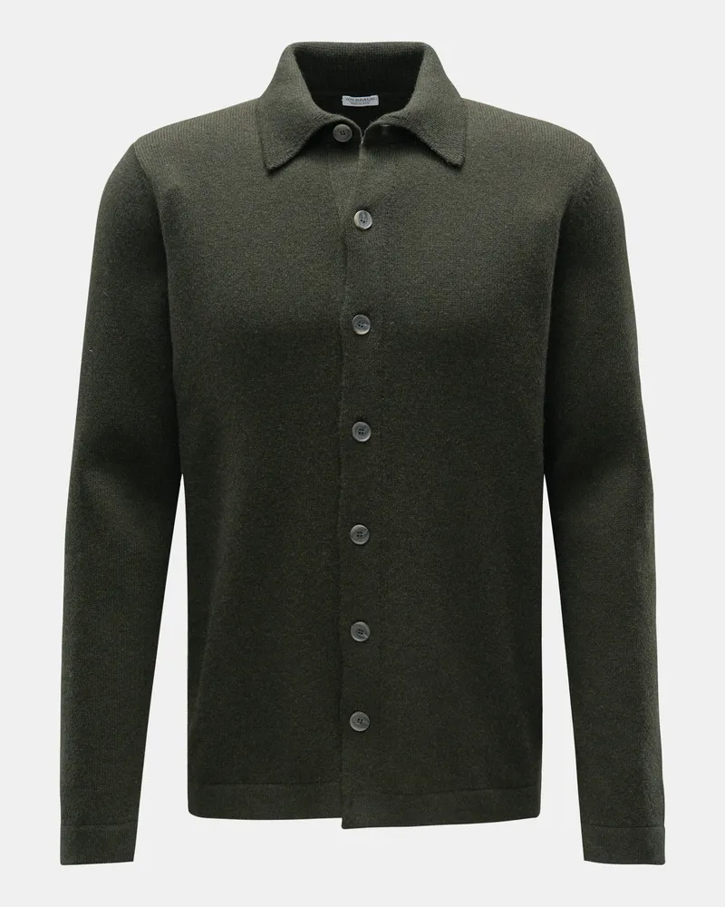 von BRAUN Herren - Cashmere Cardigan dark olive Dark
