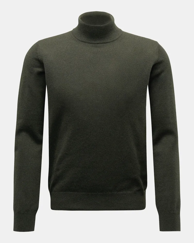 von BRAUN Herren - Cashmere Rollkragenpullover dark olive Dark