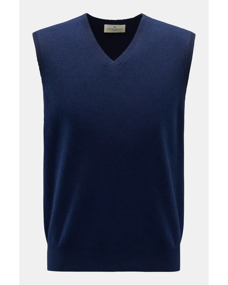 Bruno Manetti Cashmere V-Neck Pullunder navy Navy