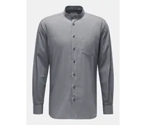 Casual Hemd 'Vintage Popeline Collar Shirt' Grandad-Kragen grau