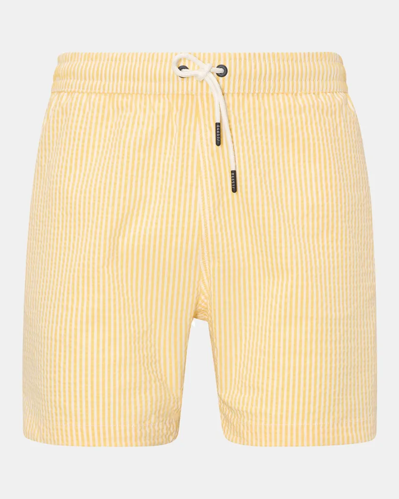 04651/ Herren - Seersucker-Badeshorts 'Seersucker Swim' gelb/weiß gestreift Gelb