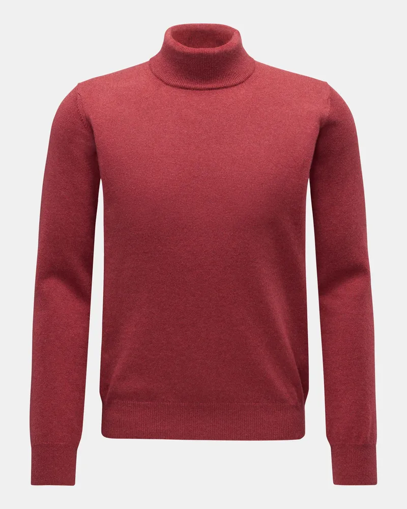 von BRAUN Herren - Cashmere Rollkragenpullover rot Rot