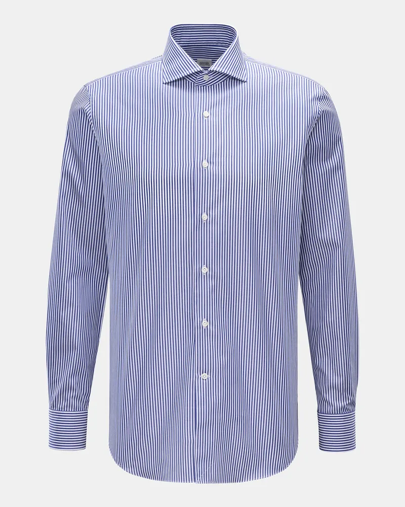 Gherardi Herren - Business Hemd Haifisch-Kragen navy/weiß gestreift Navy