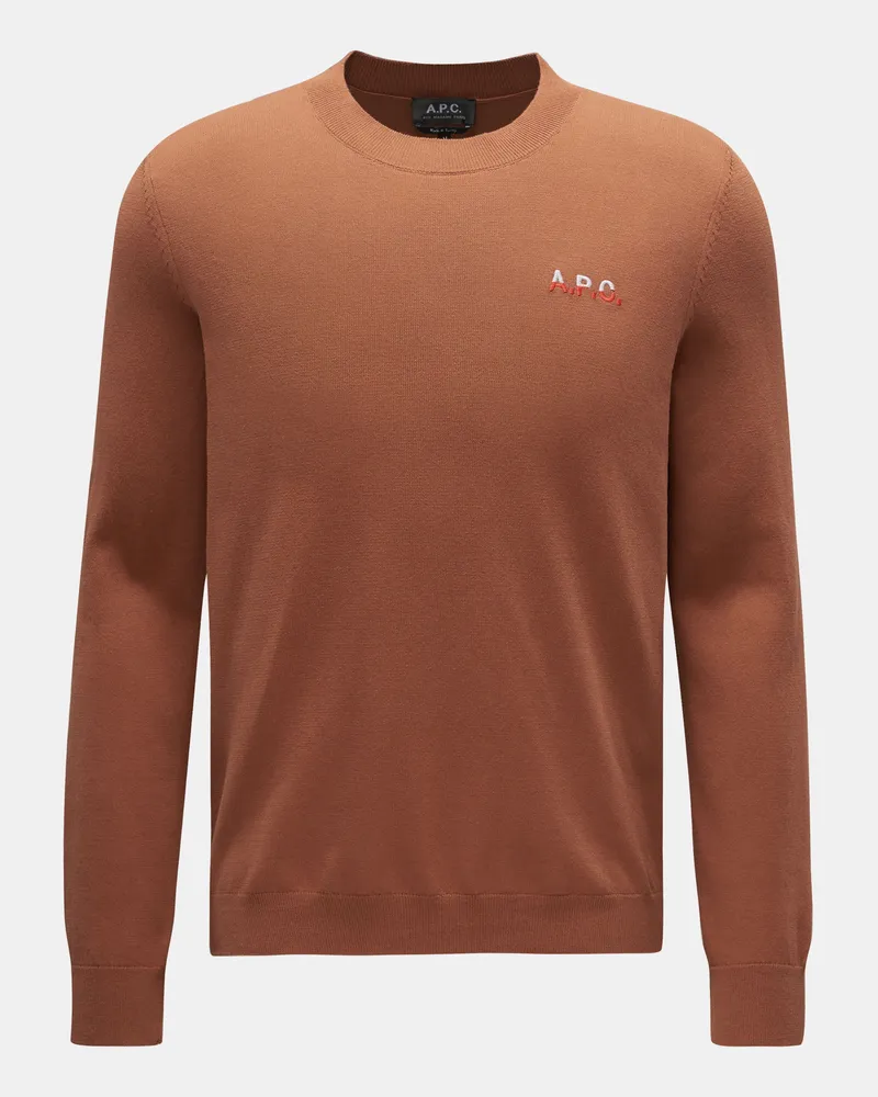 A.P.C. Herren - Rundhalspullover 'Alois' hellbraun Hellbraun