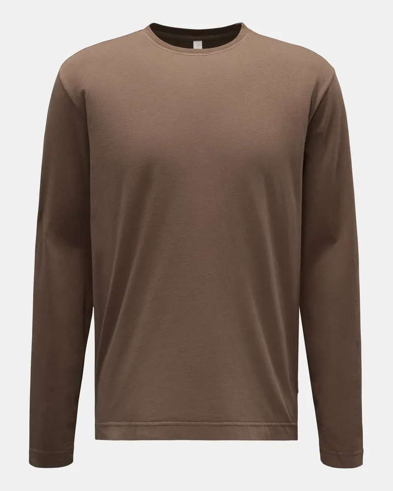 04651/ Herren - Rundhals-Longsleeve 'Oyster Jersey Tee' braun Braun
