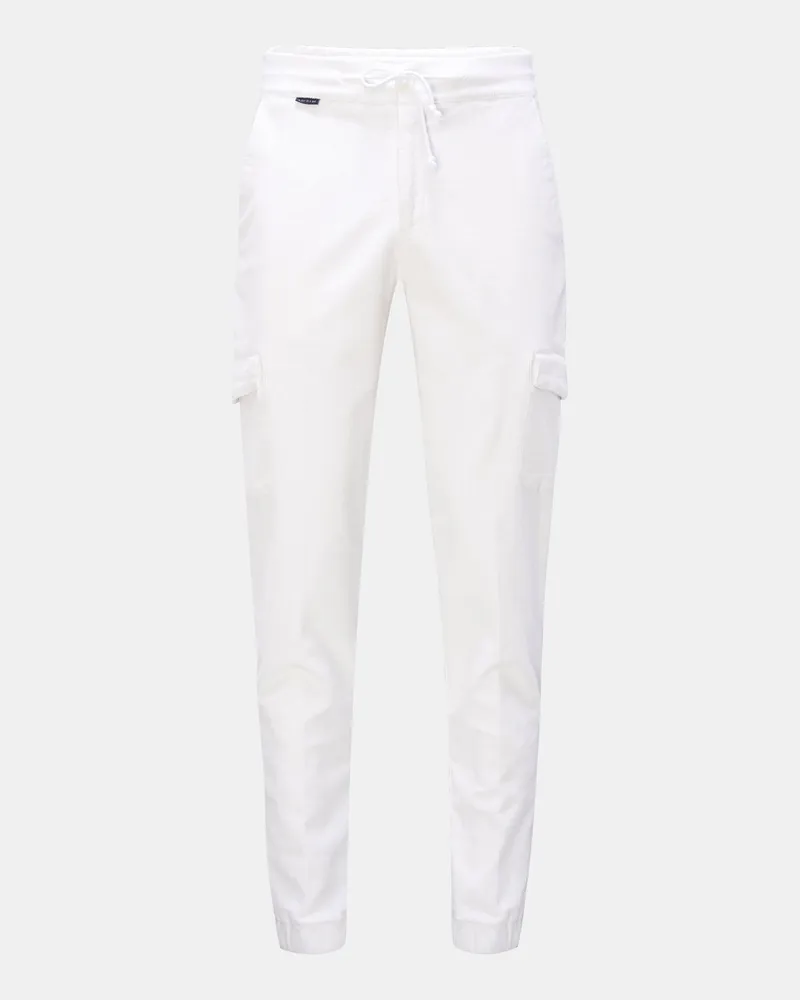 04651/ Herren - Cord-Joggpants 'Smart Cord Cargo' weiß Weiß