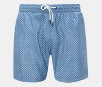 Herren - Badeshorts 'Tile Swim' blau/weiß gemustert