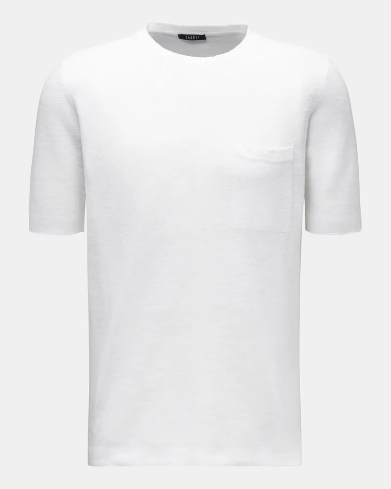 04651/ Herren - Feinstrick-Kurzarmpullover 'Linen Knit Tee' offwhite Offwhite