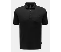 Leinen-Poloshirt schwarz