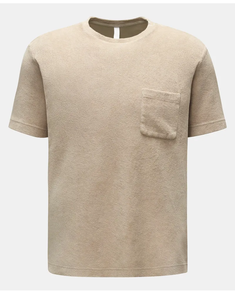 04651/ Frottee Rundhals-T-Shirt 'Terry Tee' beige Beige