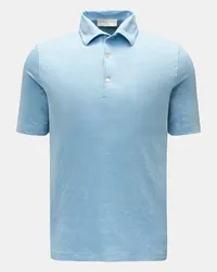 Filippo de Laurentiis Leinen Jersey-Poloshirt 'Jerlin' hellblau meliert Hellblau