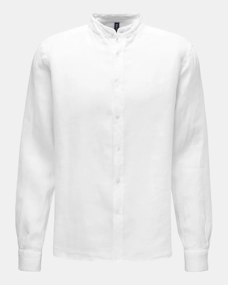 04651/ Herren - Leinenhemd 'Linen Guru' Grandad-Kragen weiß Weiß