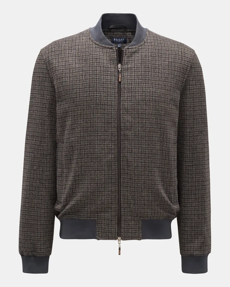 04651/ Herren - Woll-Blouson 'Check Bomber' grau/braun kariert Grau