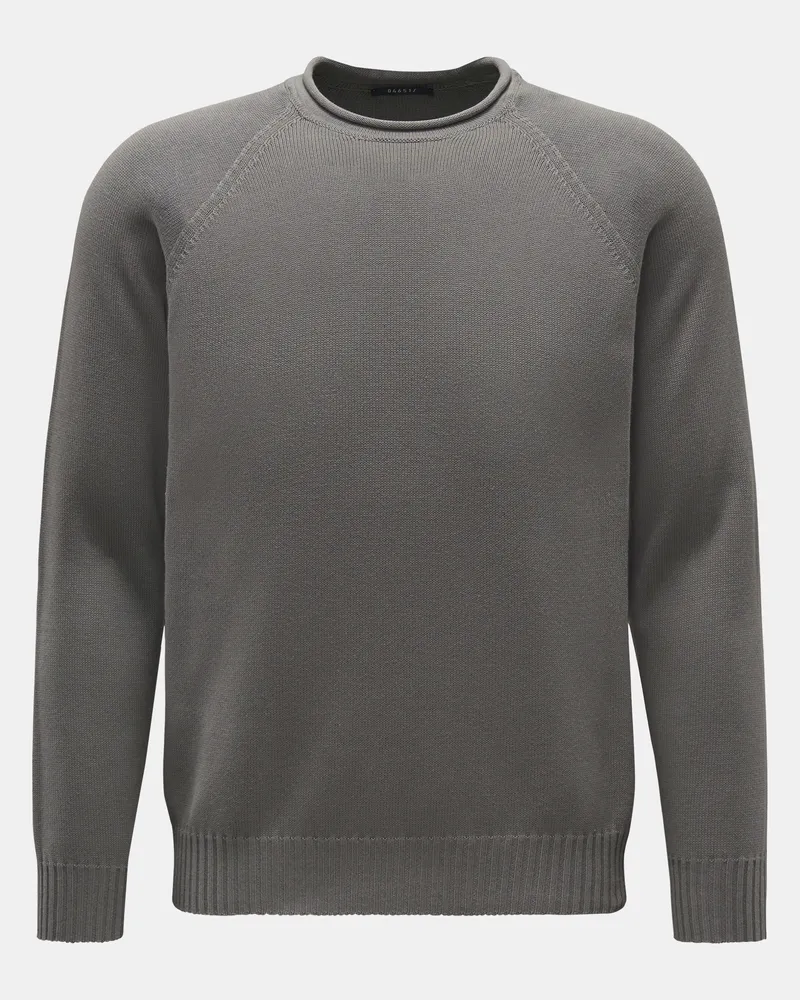 04651/ Herren - Rundhals-Pullover 'Cotton Crew' grau Grau