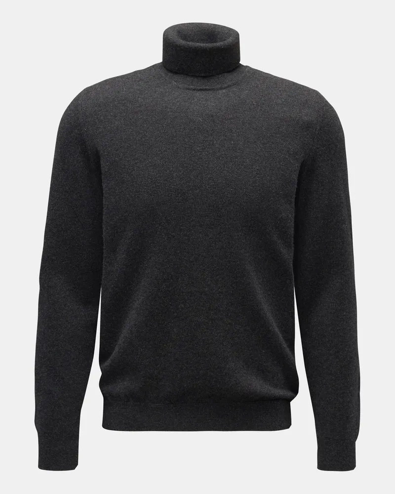 Fedeli Herren - Cashmere Rollkragenpullover 'Derby Slim' dunkelgrau Dunkelgrau