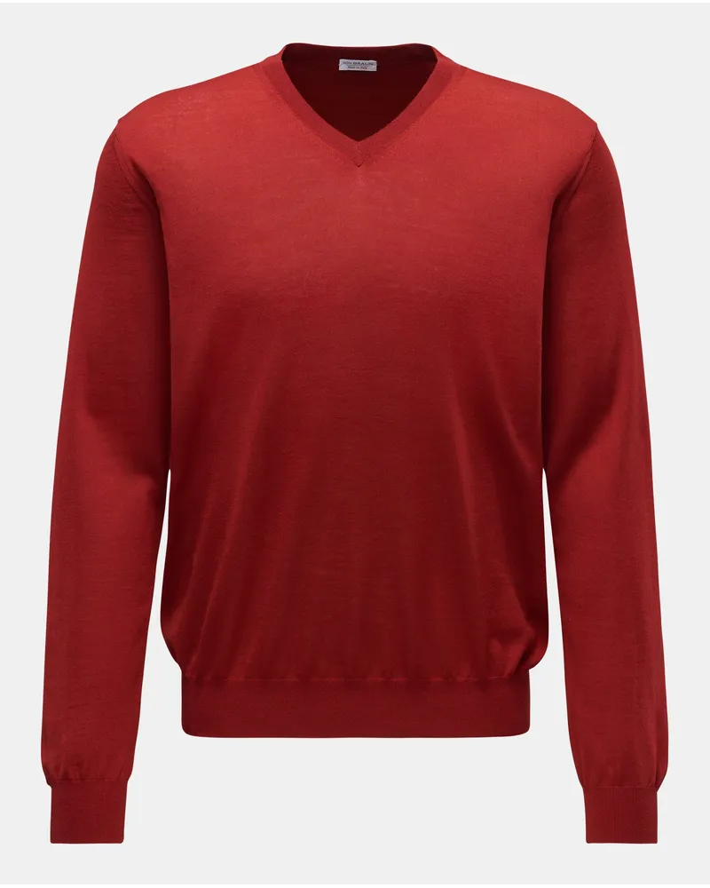 von BRAUN Feinstrick V-Ausschnitt-Pullover rot Rot