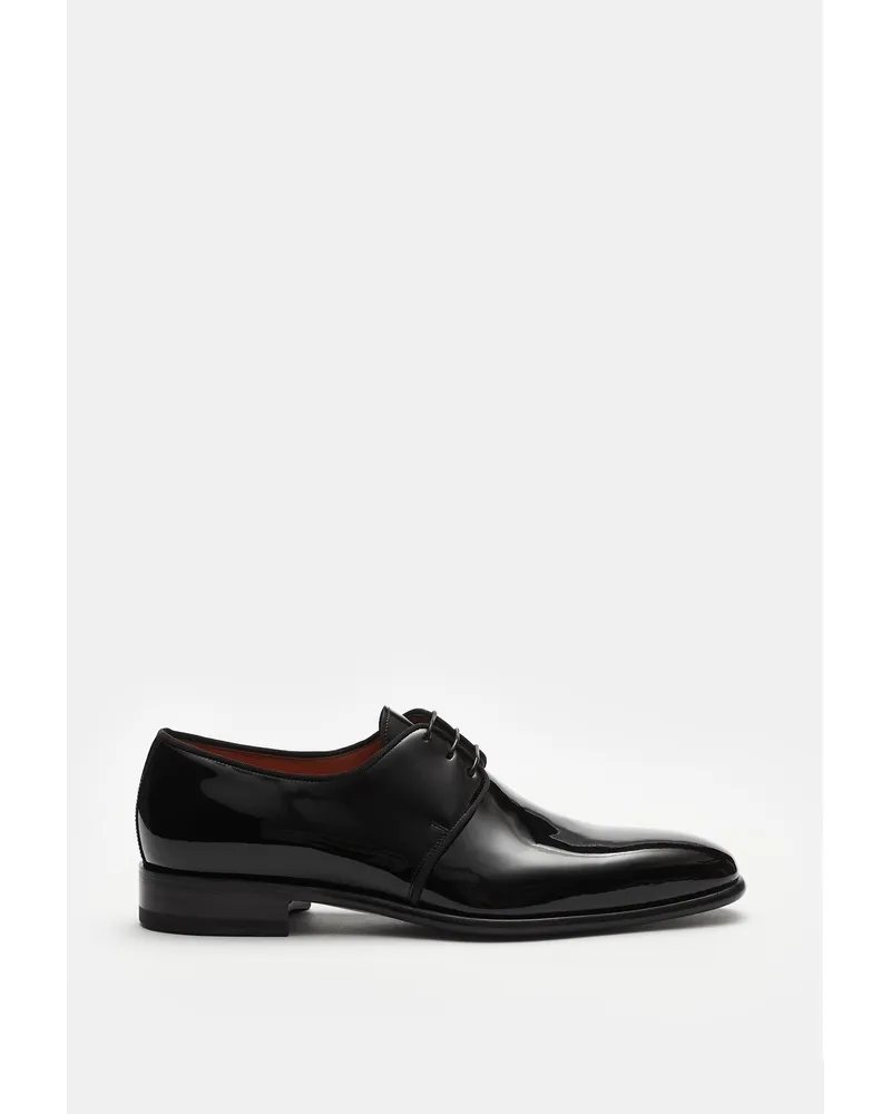 Santoni Lackleder Derby schwarz Schwarz