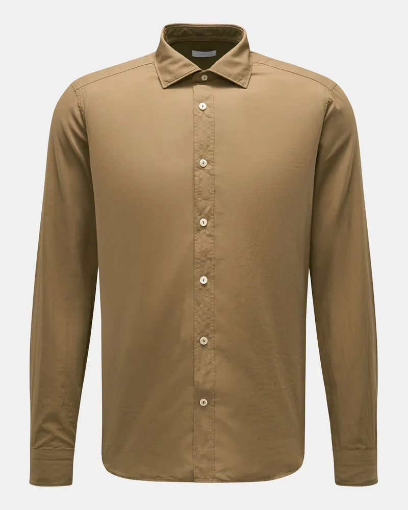 BRAUN Hamburg Herren - Casual Hemd Haifisch-Kragen camel Camel