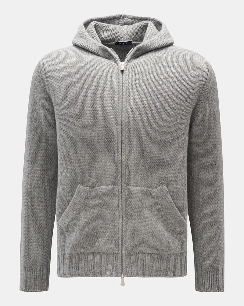 04651/ Herren - Strickjacke 'Blended Full Zip' grau Grau