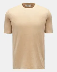 Filippo de Laurentiis Leinen Rundhals-T-Shirt 'Jerlin' beige meliert Beige