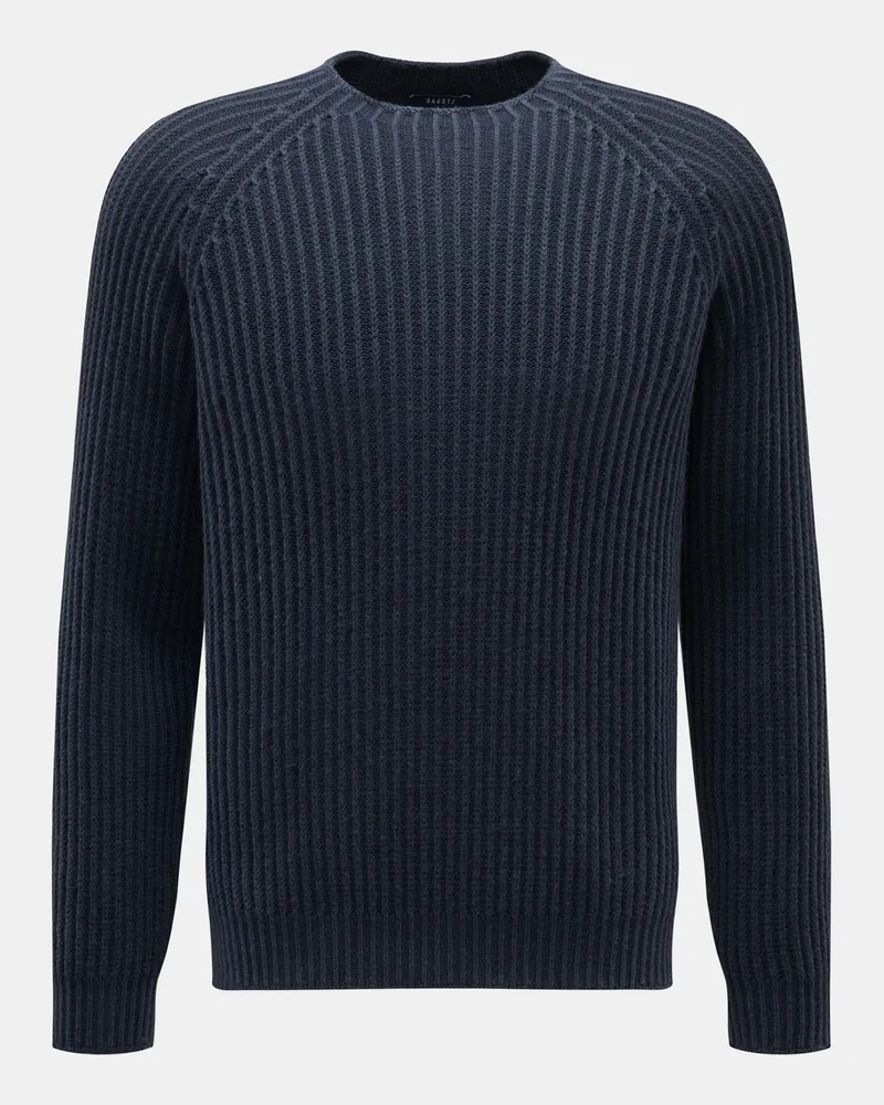 04651/ Herren - Wende-Rundhalspullover 'Foggy Rip' navy/graublau Blau