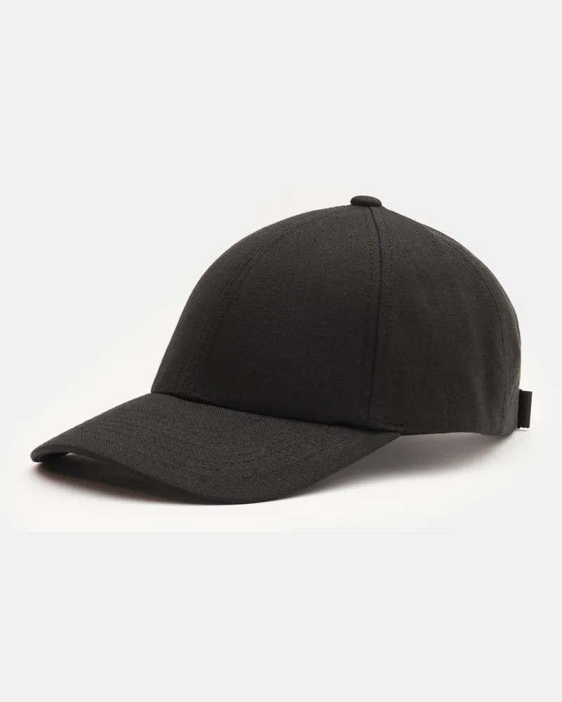 Varsity Headware Herren - Leinen Baseball-Cap schwarz Schwarz
