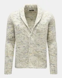 04651/ Cardigan 'Donegal' creme/graublau Creme