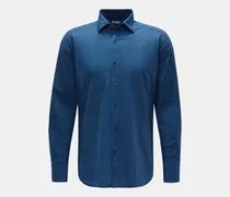 Herren - Casual Hemd Haifisch-Kragen dunkelblau