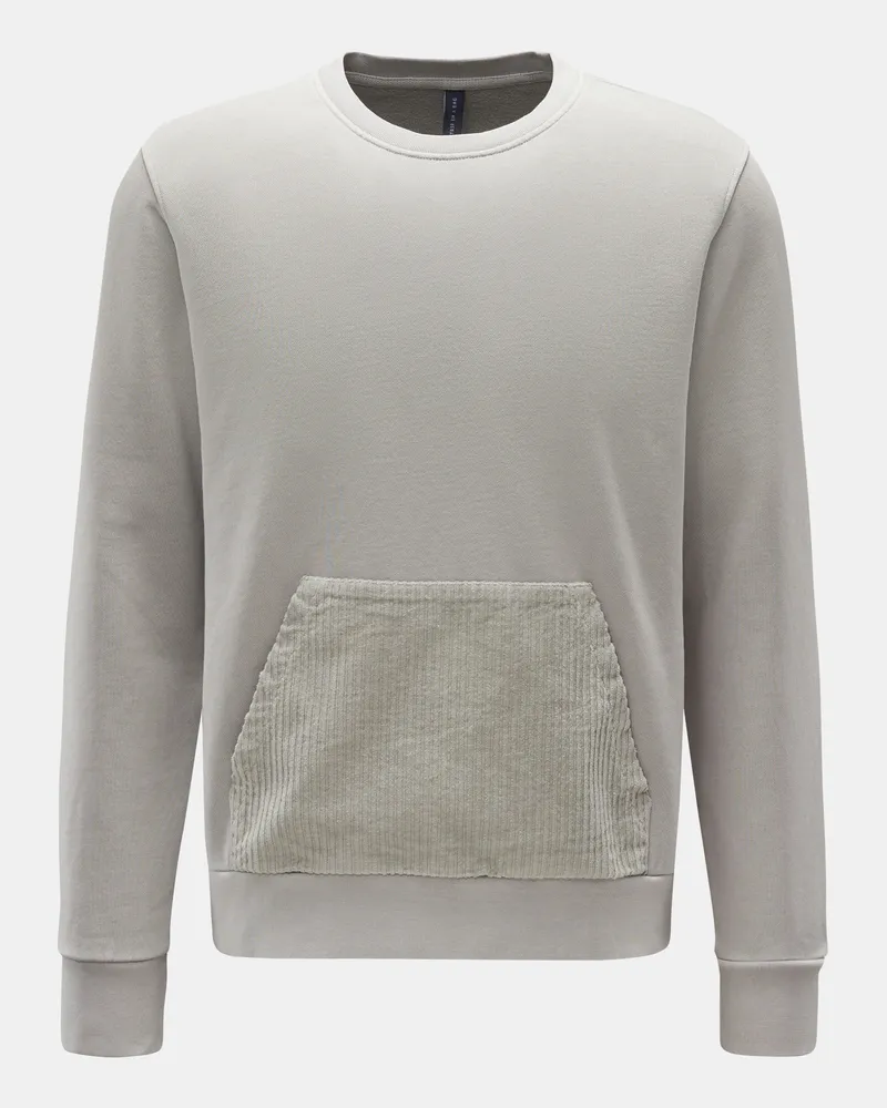 04651/ Herren - Rundhals-Sweatshirt 'Cord Crew' hellgrau Hellgrau