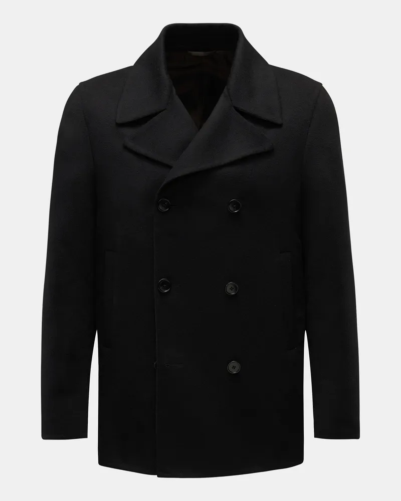 Belvest Herren - Cashmere Cabanjacke schwarz Schwarz