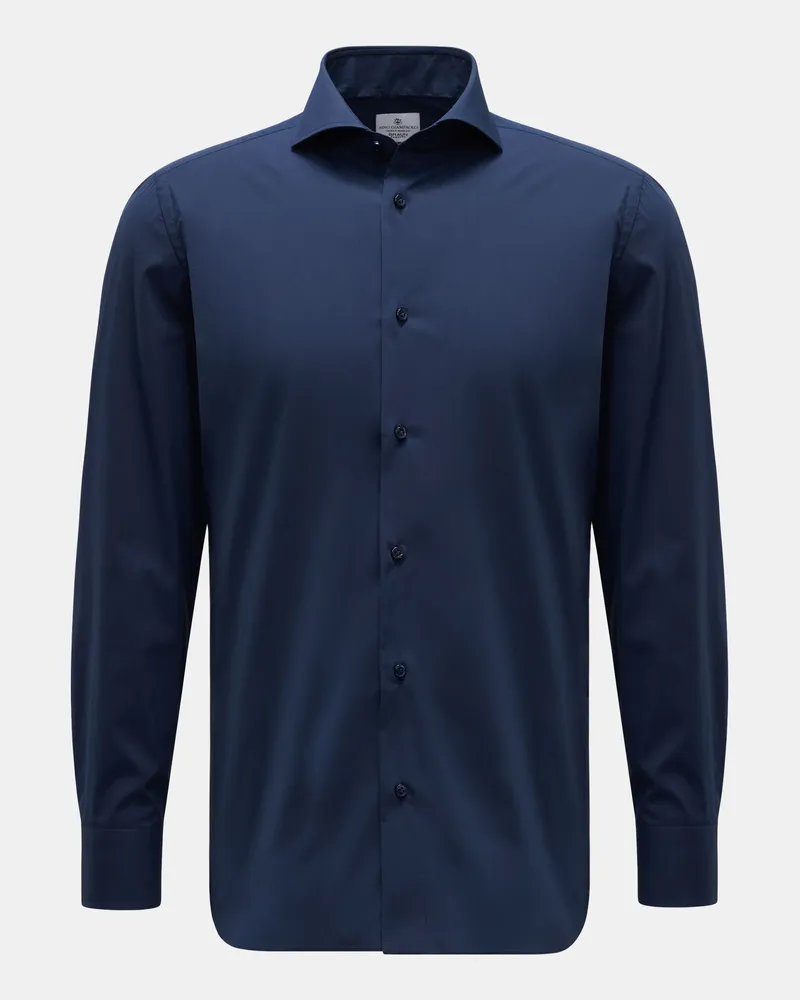 Giampaolo Viozzi Herren - Casual-Hemd Haifisch-Kragen navy Navy
