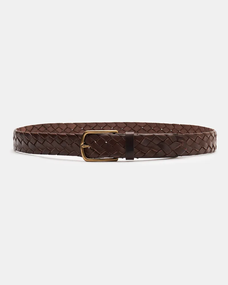 Officine Creative Italia Herren - Flechtgürtel dunkelbraun Dunkelbraun