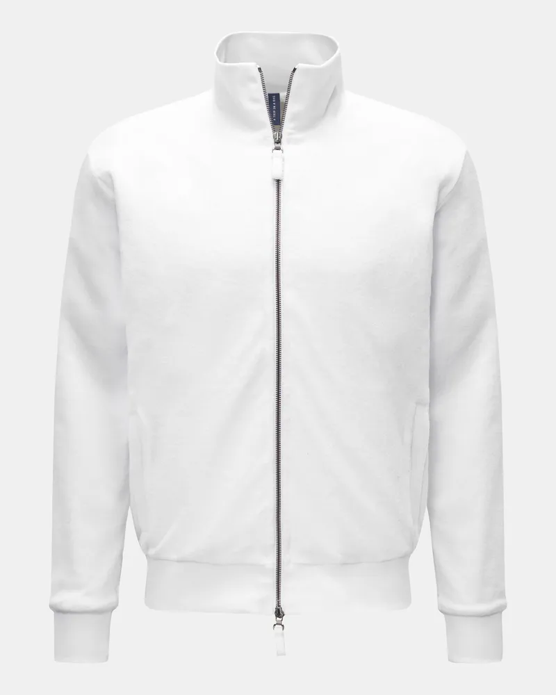 04651/ Herren - Frottee-Sweatjacke 'Terry Bomber' weiß Weiß