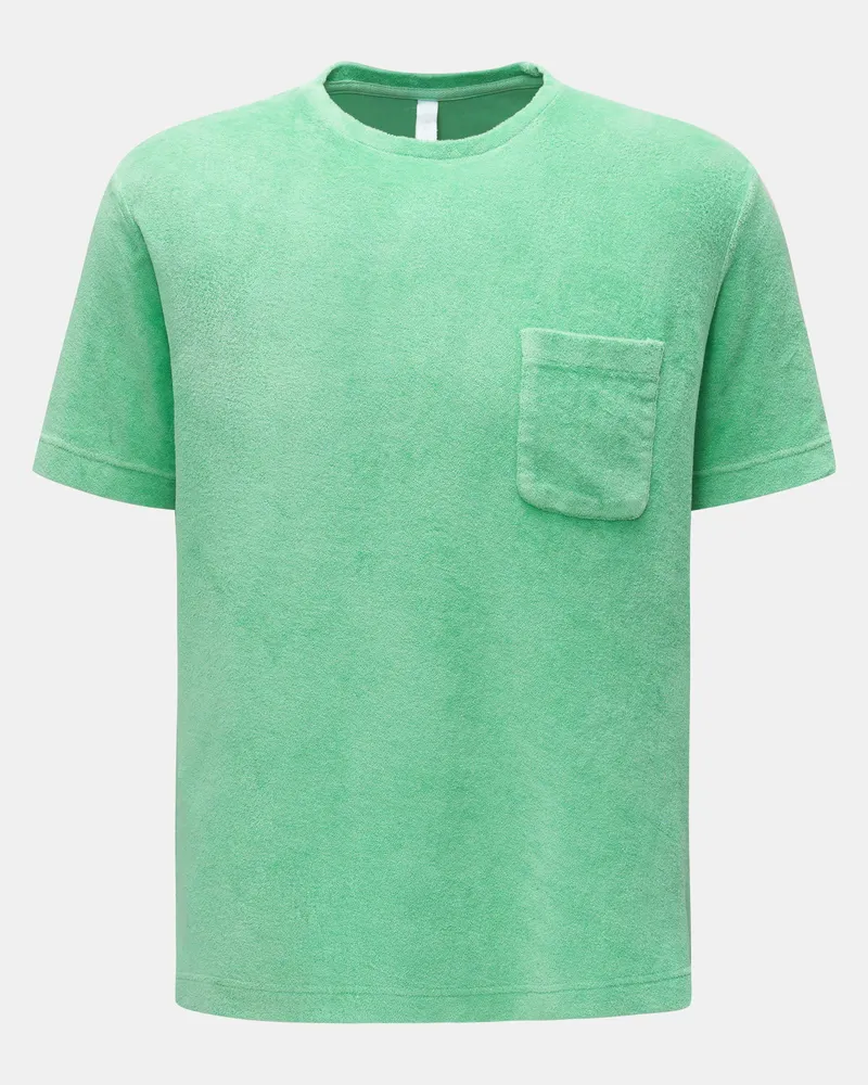 04651/ Herren - Frottee Rundhals-T-Shirt 'Terry Tee' hellgrün Hellgrün