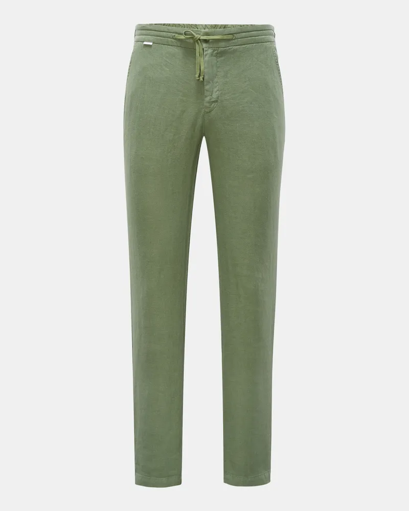 04651/ Herren - Leinen-Joggpants 'Linen Pants' grün Grün