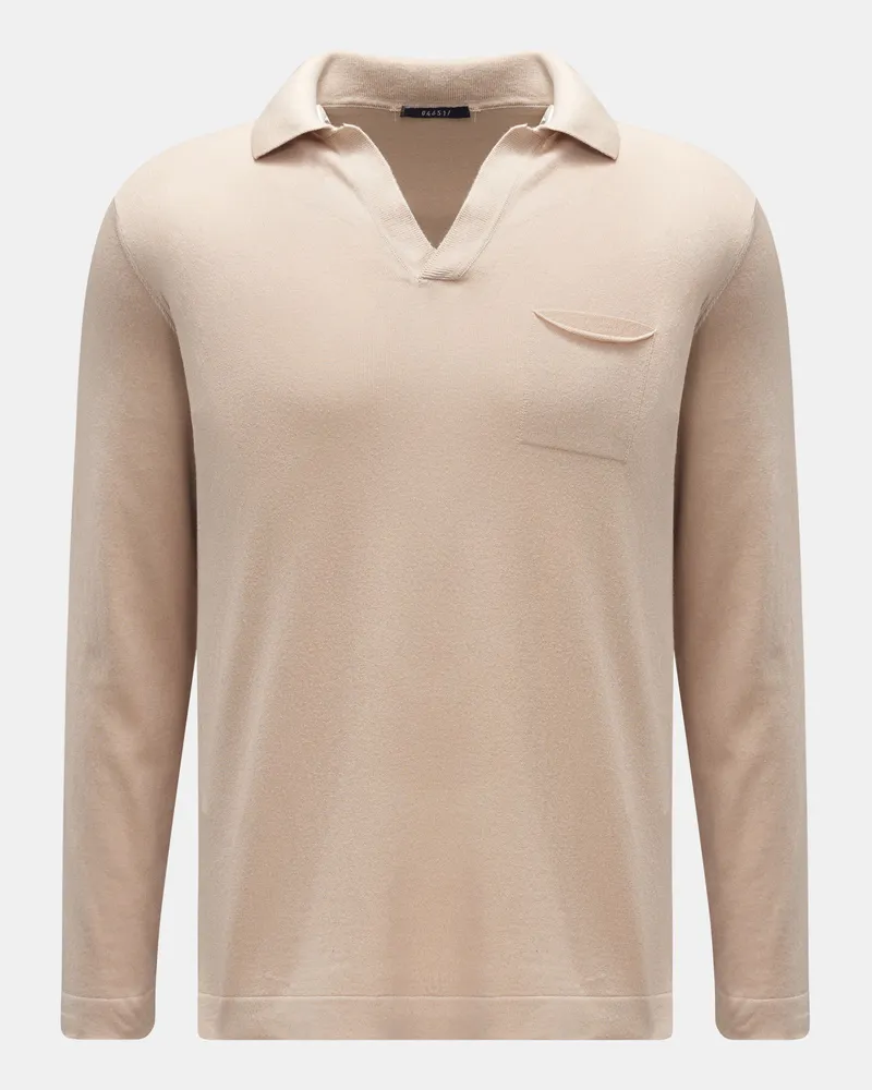 04651/ Herren - Strickpolo beige Beige