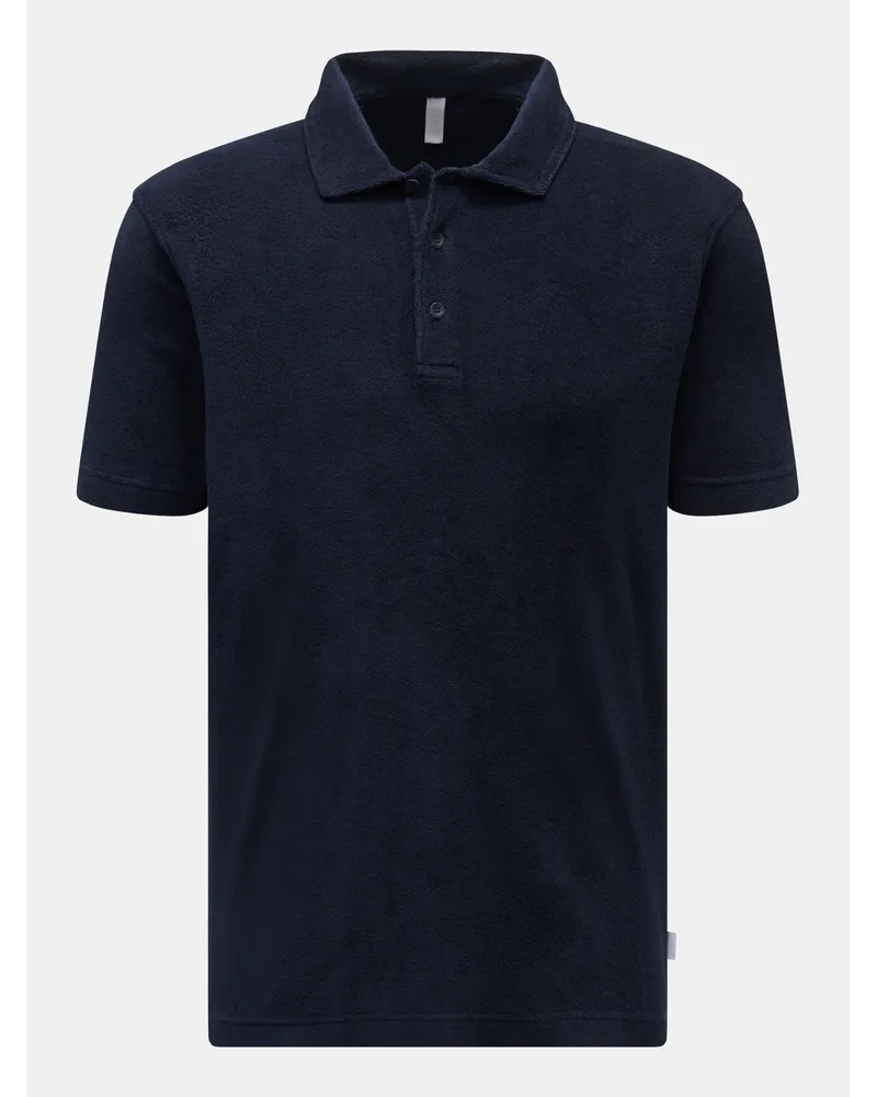 04651/ Frottee-Poloshirt 'Oyster' navy Navy