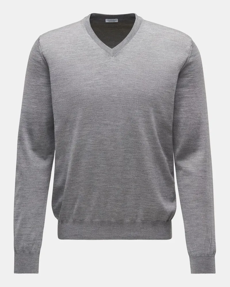 von BRAUN Herren - Feinstrick V-Neck Pullover grau Grau