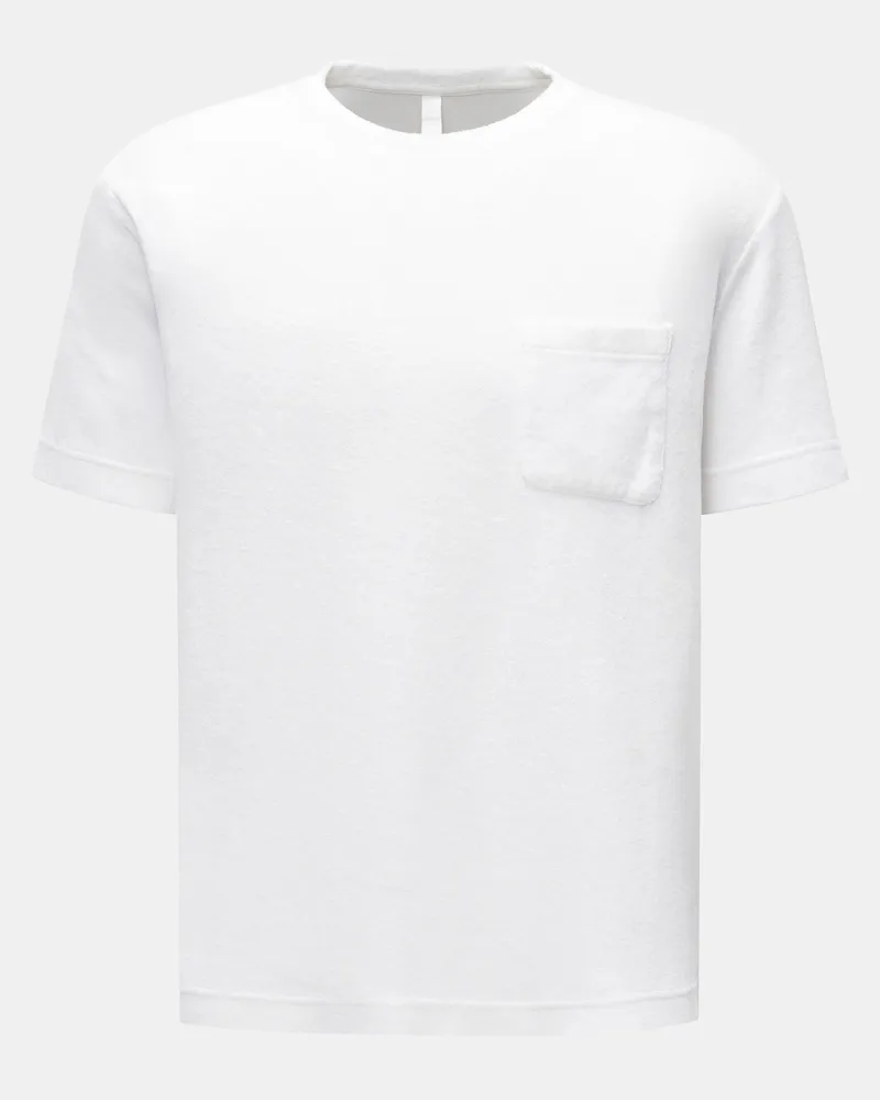 04651/ Herren - Frottee Rundhals-T-Shirt 'Terry Tee' weiß Weiß