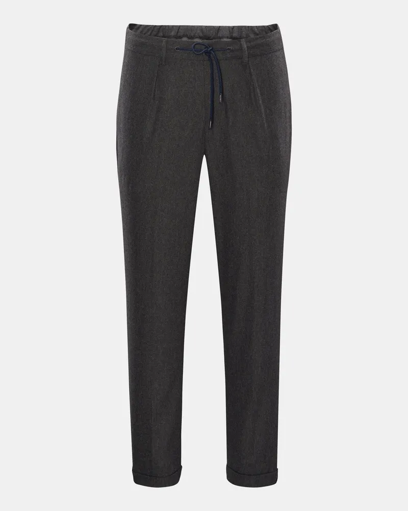 04651/ Herren - Flanell-Joggpants dunkelgrau Dunkelgrau