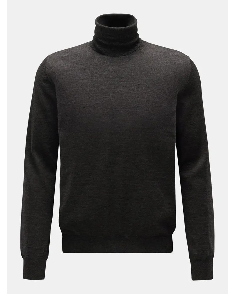 von BRAUN Merino Feinstrick-Rollkragenpullover dunkelbraun Dunkelbraun