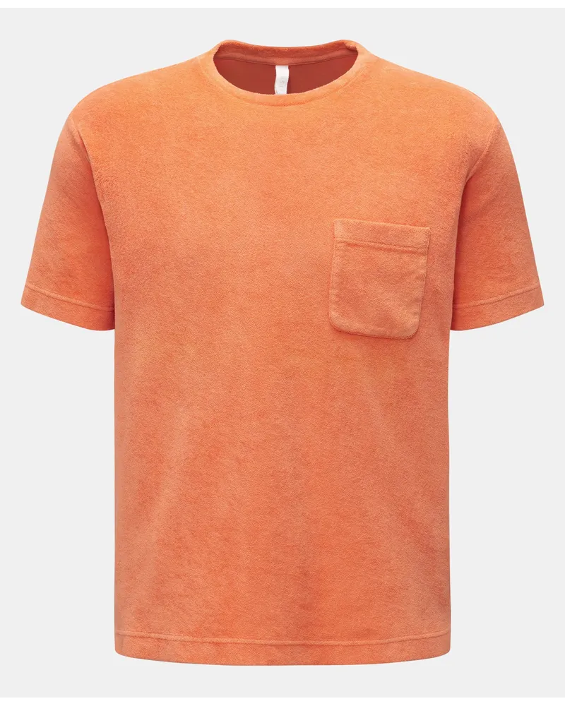 04651/ Frottee Rundhals-T-Shirt 'Terry Tee' orange Orange