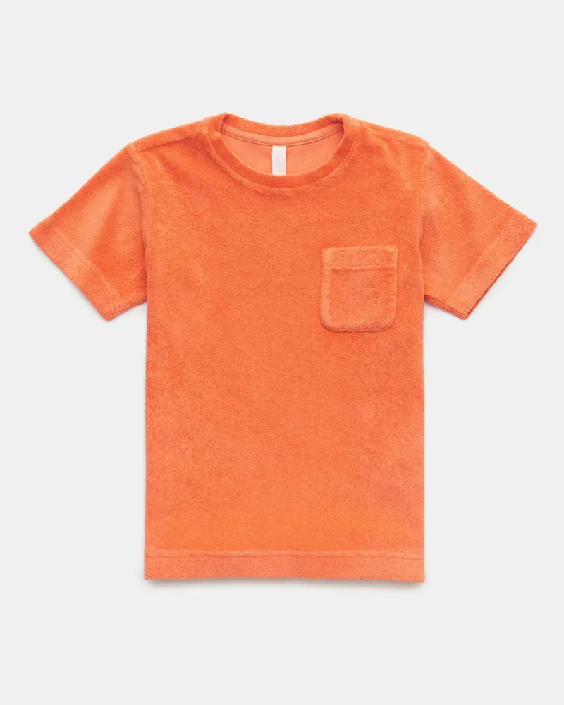 04651/ Herren - Kinder Frottee Rundhals-T-Shirt 'Kids Terry Tee' orange Orange