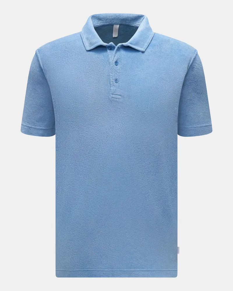 04651/ Herren - Frottee-Poloshirt 'Oyster' hellblau Hellblau