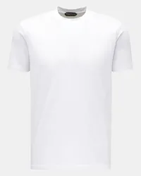 Tom Ford Rundhals-T-Shirt weiß Weiß