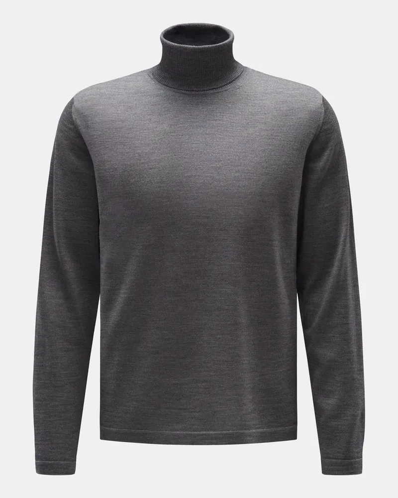 04651/ Herren - Merino Feinstrick-Rollkragenpullover 'Oyster' grau Grau