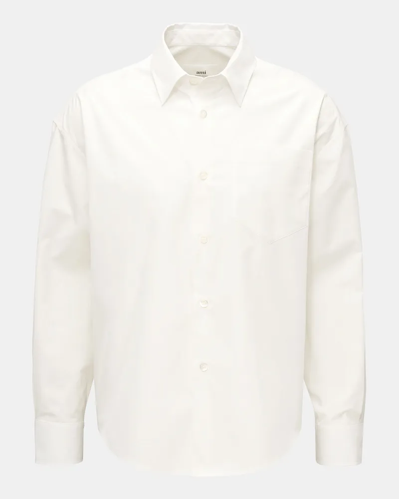 AMI Paris Herren - Casual Hemd Kent-Kragen weiß Weiß