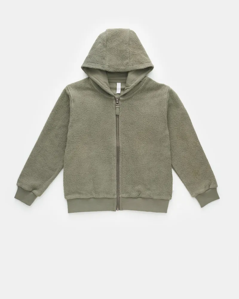 04651/ Herren - Kinder Fleece-Sweatjacke 'Oyster 040 Kids PF' graugrün Graugrün
