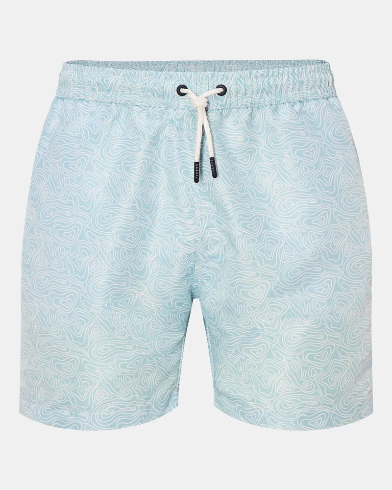 04651/ Herren - Badeshorts 'Seamap' mint/weiß gemustert Mintgrün