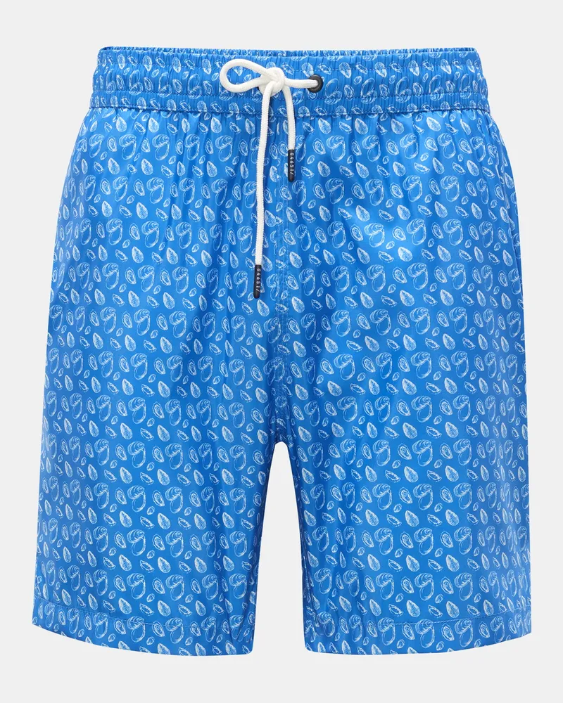 04651/ Herren - Badeshorts blau gemustert Blau